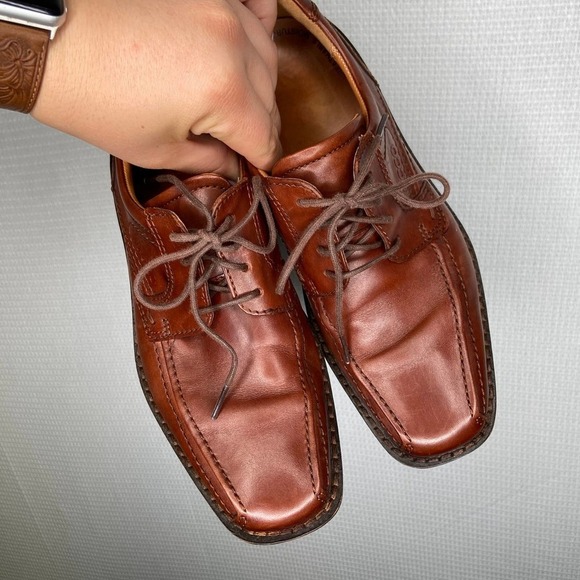 Ecco | Brown Leather Mens Dress Oxford Shoes Dressy‎ 39 - Picture 2 of 8